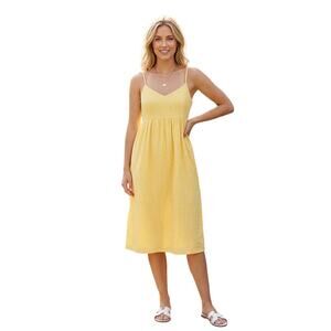 The Prairie by Rachel Ashwell Eyelet Slip Dress 8 Yellow Midi Resort Cottagecore